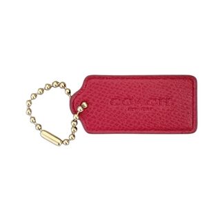 Coach Red Leather Key Holder with Gold Chain